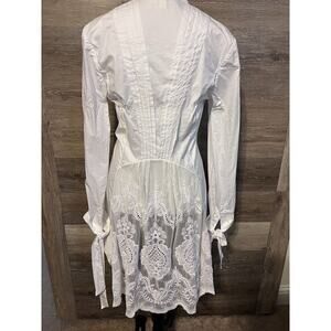 Trelise Cooper Victorian Principal Tabitha Cottagecore Button White Tunic Sz 6
